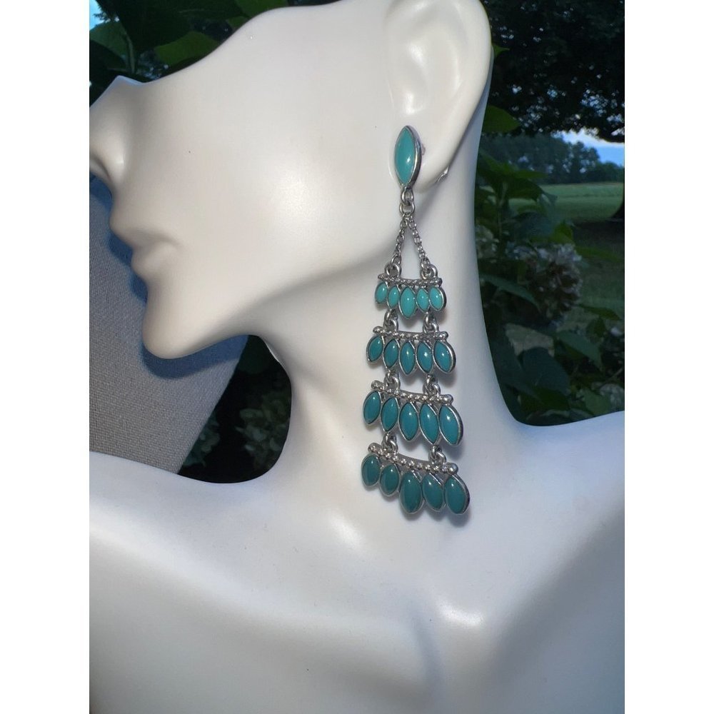 Lia Sophia Blue Marquise Bead Earrings